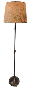 B2-Vintage Chinoiserie Bamboo Motif Patinated Bronze Floor Lamp