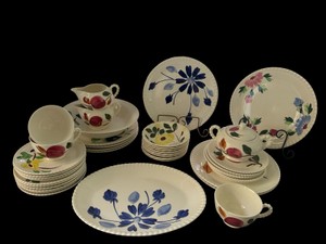 DR-Vintage Blue Ridge Southern Potteries Dinnerware Lot  Hand-Painted Floral