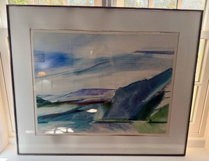Abstract Landscape Watercolor Monoprint by Swanson (1980)