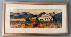 B2-Serene Rural Barn Landscape Impressionistic Style Art