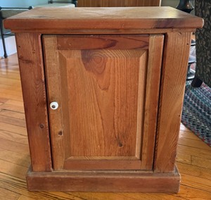 LR-Antique Country Pine Pot Cupboard Nightstand