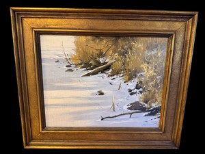 UK-Richard Abraham (American, b. 1964) Original Oil Painting - Winter Shore