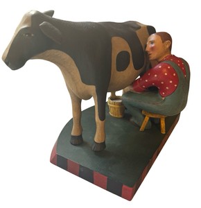 UK-Leo R. Smith III Milk Maker Folk Art Cow Sculpture