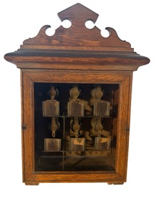 UK- Antique Victorian Oak 6-Signal Butlers Call Box Annunciator