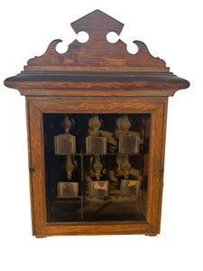 UK- Antique Victorian Oak 6-Signal Butler's Call Box Annunciator