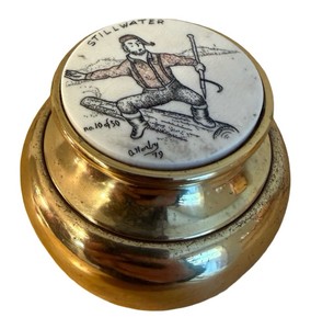 Signed O. Henley 79 Stillwater Lumberjack Brass Trinket Box - Limited Edition #1050
