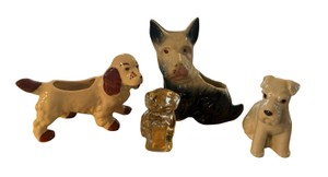 UK-Vintage Collection of Ceramic & Glass Dog Figurines