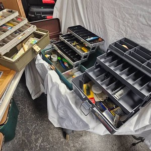 Lot of 4 Tackle Boxes with Tackle