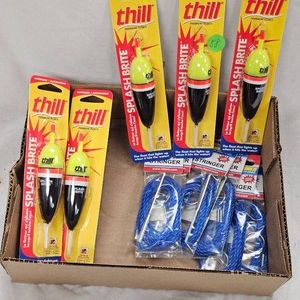 Lot of 5 New Thill Splash Brite Bobbers and Stringers
