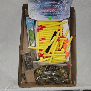 Lot of Ice Fishing Bobbers and Plasics