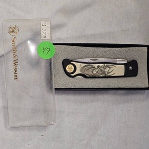 S&W Deer Ivory Inscribed Knife