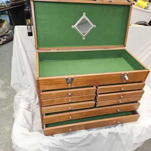 Beautiful Oak Machinists Chest used for Cigar Storage