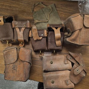 2-Russian and 3 Mauser Ammo Poutches and Clean Kits