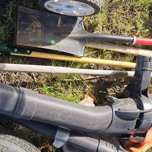 Lot of Shovels, Ax, Blowers