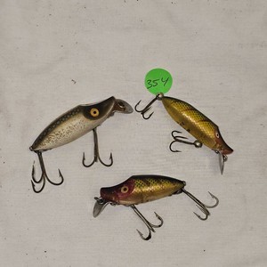 Lot of 3 Heddon Antique River Runts