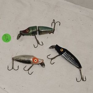 Lot of 3 Heddon Antique River Runts
