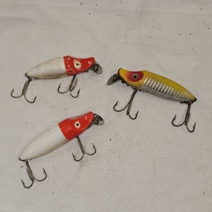 Lot of 3 Heddon Antique River Runts