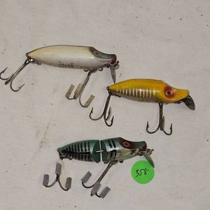 Lot of 3 Heddon Antique River Runts