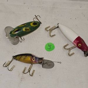 Lot of 3 Heddon Antique River Runts