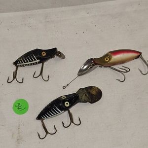 Lot of 3 Heddon Antique River Runts