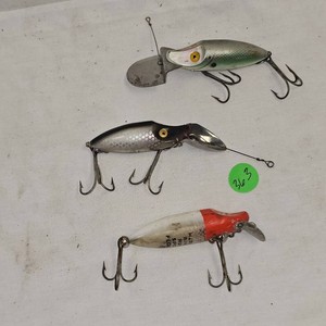 Lot of 3 Heddon Antique River Runts