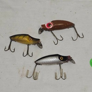 Lot of 3 Heddon Antique River Runts