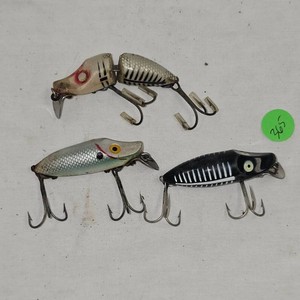 Lot of 3 Heddon Antique River Runts
