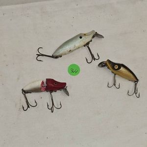 Lot of 3 Heddon Antique River Runts