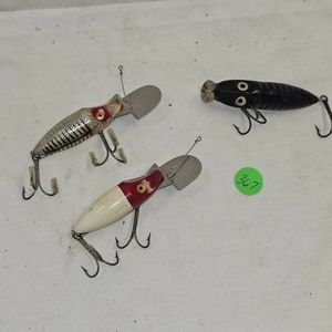 Lot of 3 Heddon Antique River Runts