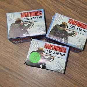 762x39 Ammo, 3 Boxes of 20 Rounds