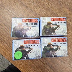 762x39 Ammo, 4 Boxes of 20 Rounds