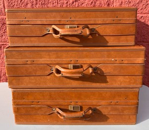 Vintage Hartmann Leather Suitcases Set of 3