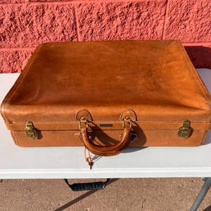 Vintage Hartmann Custom Crafted Leather Suitcase