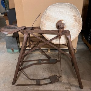 Antique Double Pedal Sharpening Stone Wheel