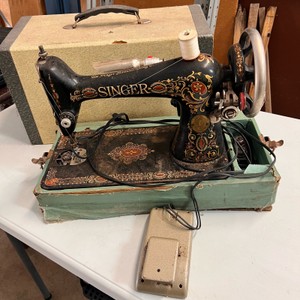 Vintage Red Eye Singer Sewing Machine in Case