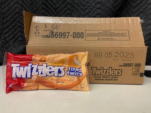 Twizzlers Filled Twists Orange Cream Pop Candy - Lot of 12 Bags