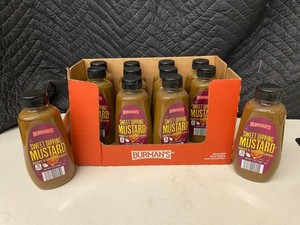 Burmans Sweet Dipping Mustard 12 Oz Bottles (Lot of 12)