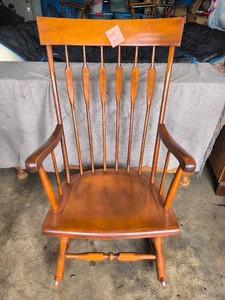 Vintage Nichols & Stone spindle back Windsor style rocking chair