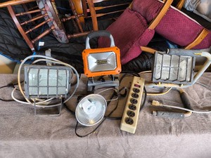 Assorted Shop Lighting and power Strip