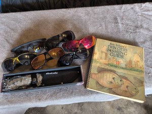 Twin Cities Fishing Guide, Wilson & Smith Knife,  6 pairs of Sunglasses - Lot of 8