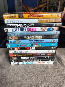DVDS Never Been Kissed-50 First Dates-Lucky One-Hercules-Terminator Salvation-Road Dogz-Employee of the Month-Youve Got Mail -Lot of 15