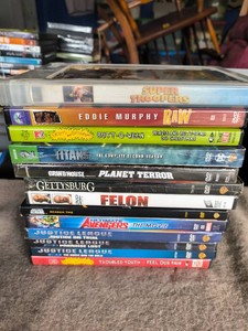 DVDS - Justice League, Avengers, Super Troopers, Eddie Murphy RAW, Titans 2nd season, Beavis & Butthead, Felon, Gettysburg - Lot of 13