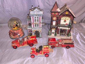 Vintage Fire Fighter Christmas Memorabilia