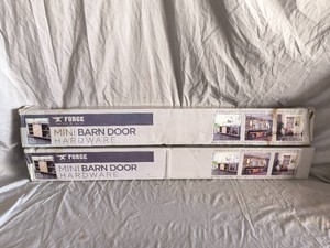 Two Mini Barn Door Hardware kits by Forge