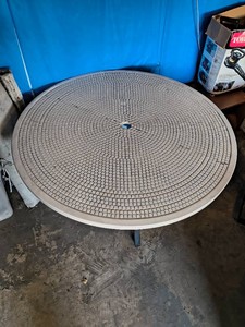 Round, Mosiac-Tiled Table