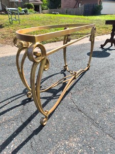 Gold Toned Glass Table