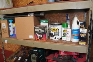 Assorted Hardware - Rust Preventer Tractor Paint, Filter, Work Gloves