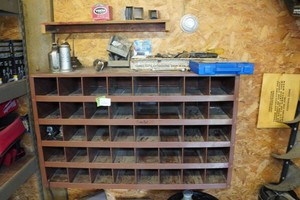 Multi-Compartment Metal Organizer with Contents