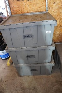 3 Bins with Plumbing and Electrical Parts