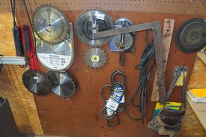 Assorted Saw Blades and Drive Belts